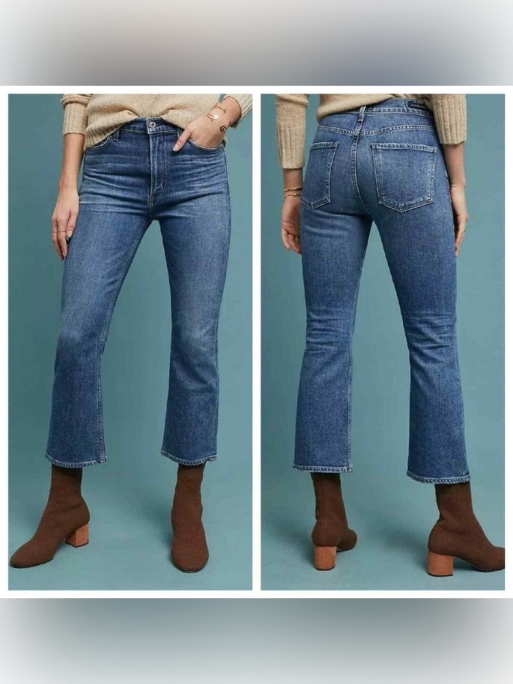 CITIZENS OF HUMANITY Size 26 Demy Cropped Flare Jeans Solo Cotton Sample Piece